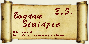 Bogdan Simidžić vizit kartica